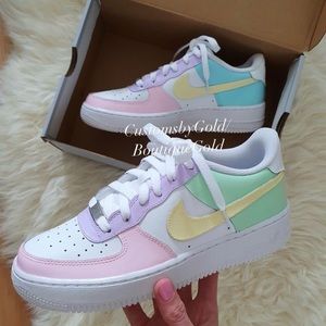 Custom multicolor pastel Nike Air Force 1